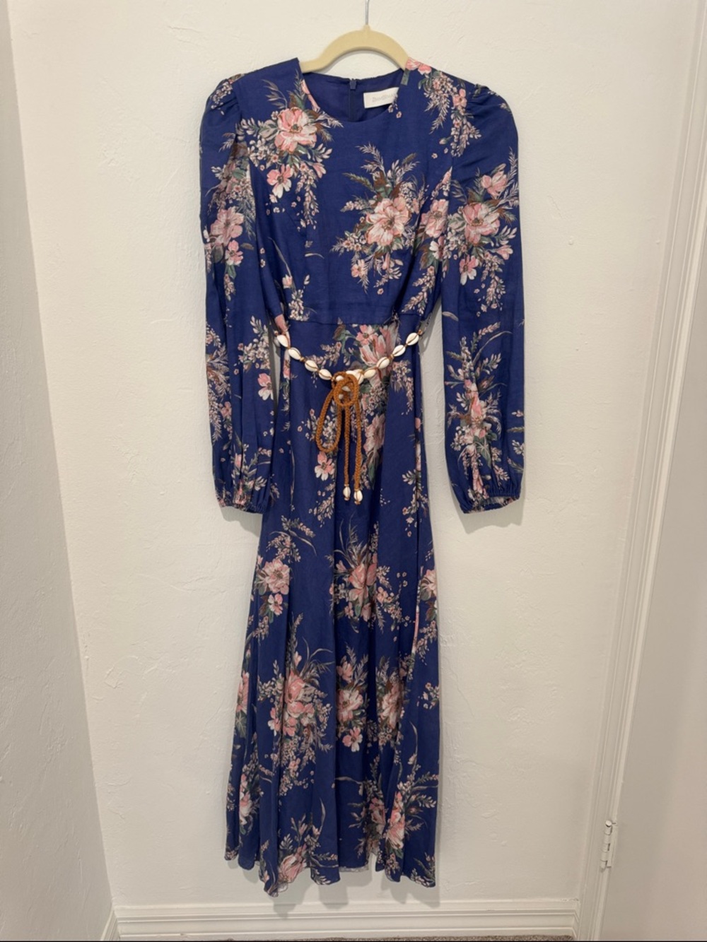 Zimmerman Moonshine Floral Maxi Dress with Shell Belt- Size 1